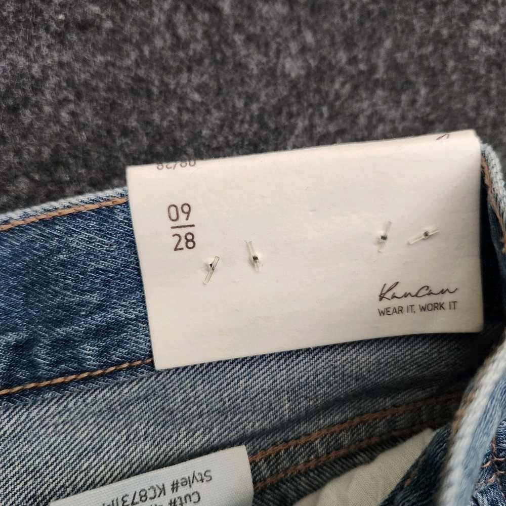 KanCan Womens 9/28 Jocy Mid Rise Super Wide Leg Jeans Blue Medium Wash KC8731M - Picture 11 of 11
